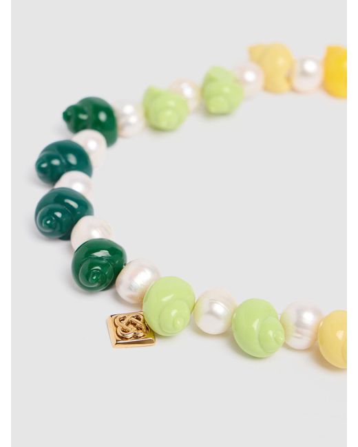 Collier en fausses perles et faux coquillages Casablancabrand en coloris Green