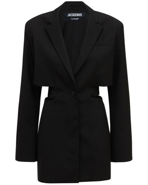 Mini-robe En Laine Le Robe Bari Jacquemus en coloris Black