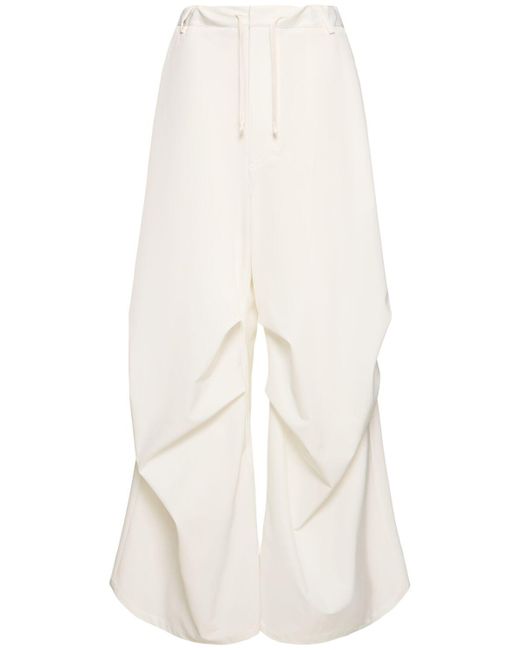 Pantaloni in twill stretch di MM6 by Maison Martin Margiela in White