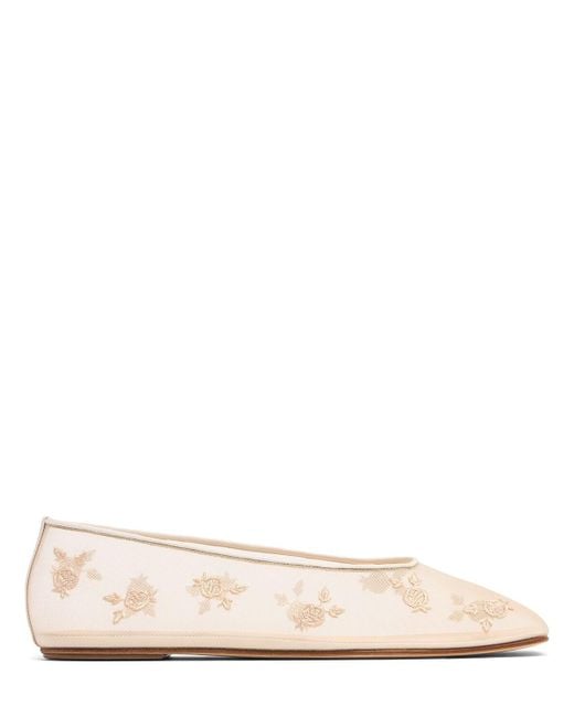 Magda Butrym Natural 10Mm Embroidered Ballerina Flats