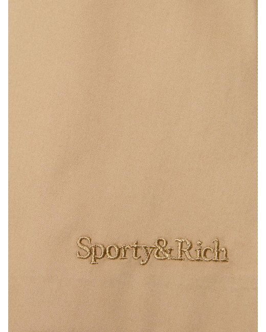 Sporty & Rich Natural Plisseerock Mit Serif-logo