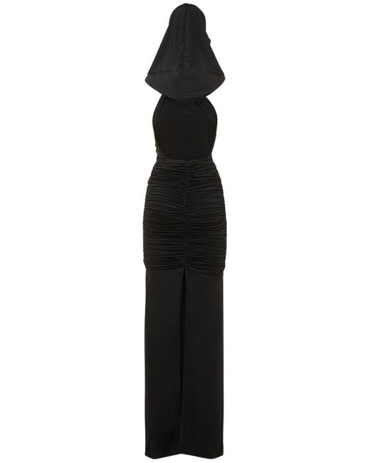 GIUSEPPE DI MORABITO Black Stretch Jersey Ruched Long Dress