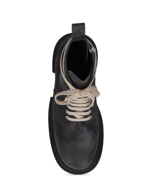 Rick Owens Black Low Army Bogun Leather Boots for men