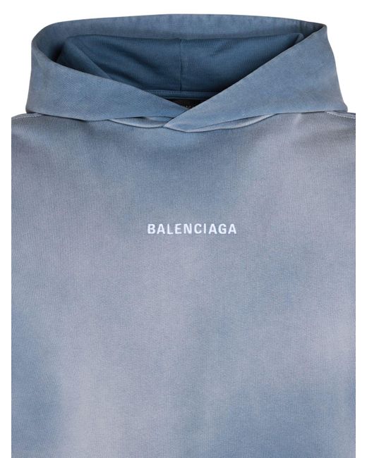 メンズ Balenciaga コットンジャージーフーディー Blue