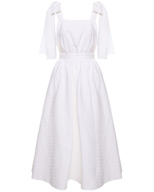 MSGM White Kleid Aus Stretch-baumwolle