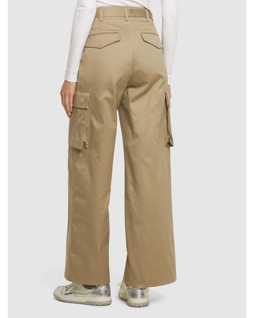 Sacai Natural Cotton Gabardine Wide Pants