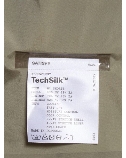 Shorts techsilk 8'' in techno stretch di Satisfy in Green da Uomo