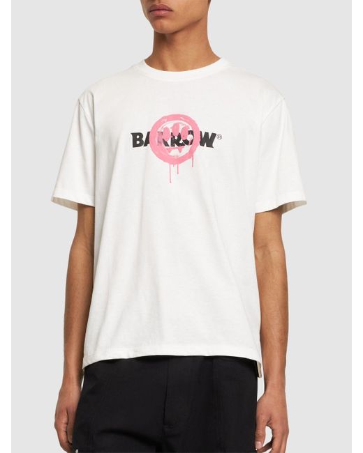 T-shirt en coton imprimé Barrow pour homme en coloris White