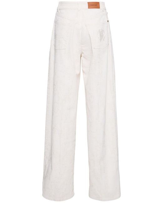 Roberto Cavalli ストレッチデニムワイドジーンズ White