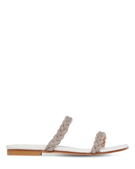 Stuart Weitzman Synthetic 10mm Addison Embellished Slide Sandals in