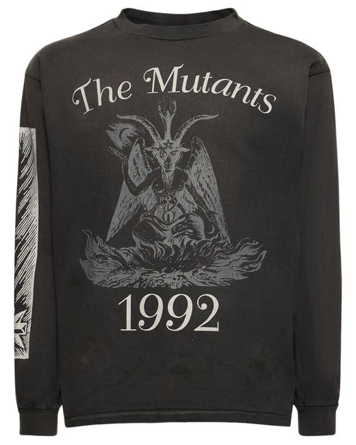 Saint Michael Black The Mutants Long Sleeve T-shirt for men