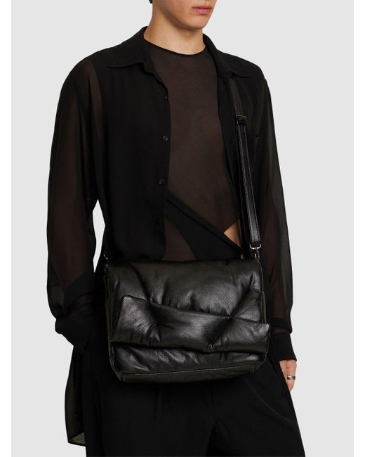 Yohji Yamamoto Black Medium Quilted Leather Bag for men