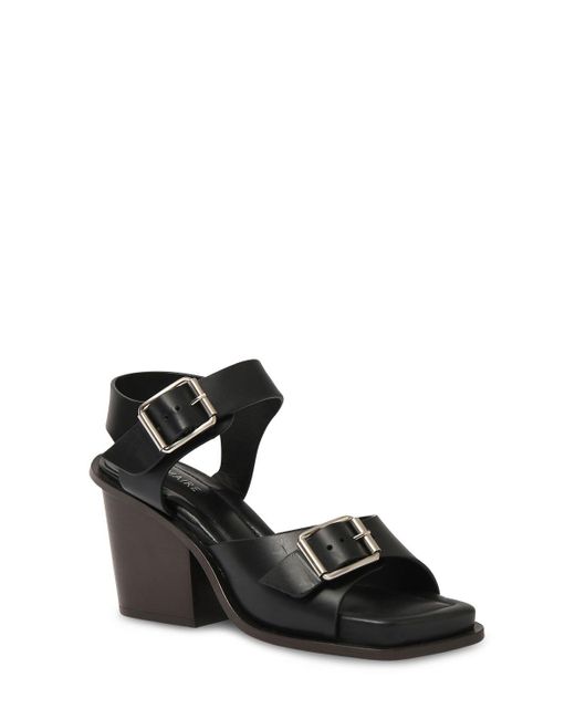 Lemaire Black 80Mm Square Heeled Sandals W/ Straps