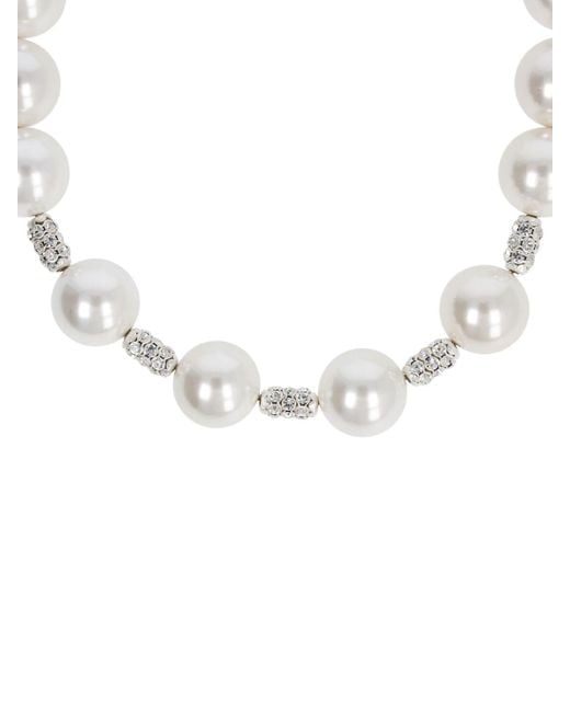 Timeless Pearly White Pearl & Crystal Choker