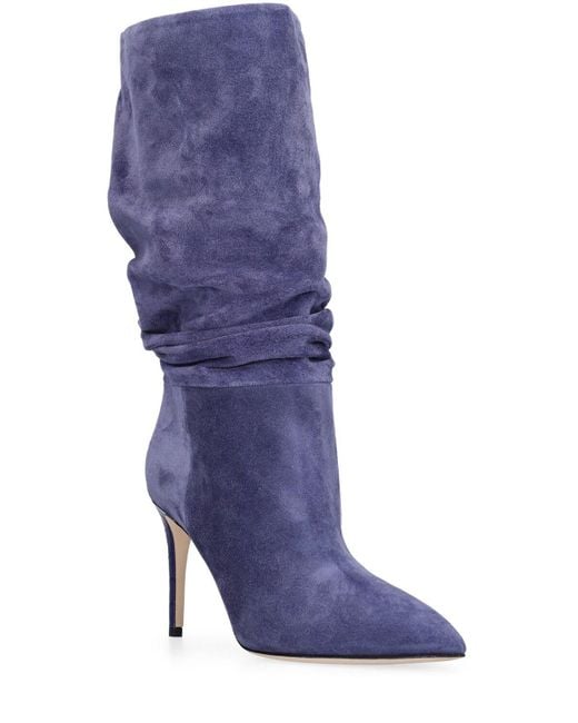 Paris Texas Purple 85Mm Slouchy Suede Boots