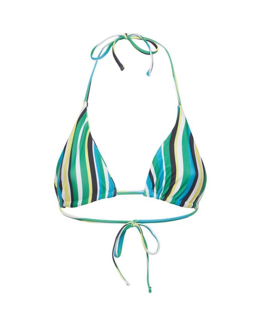 Simon Miller Blue Bwai Striped Triangle Bikini Top