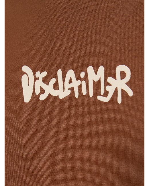 DISCLAIMER Brown Logo Cotton T-shirt for men