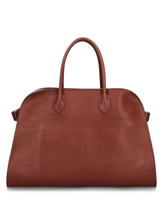 The Row Red Soft Margaux 15 Leather Tote Bag