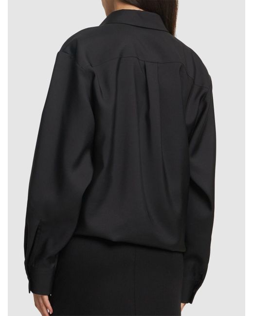 Valentino ウールブレンドラップシャツ Black
