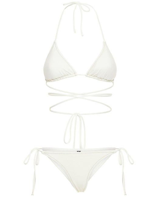 Reina Olga The Miami Triangle Bikini in White | Lyst