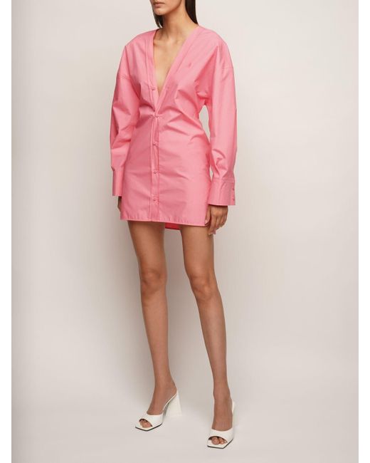 Vestito Lala In CotoneThe Attico in Cotone di colore Rosa | Lyst