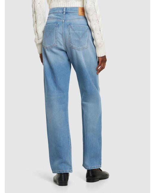 Jeans rectos de denim con cintura alta Max Mara de color Blue