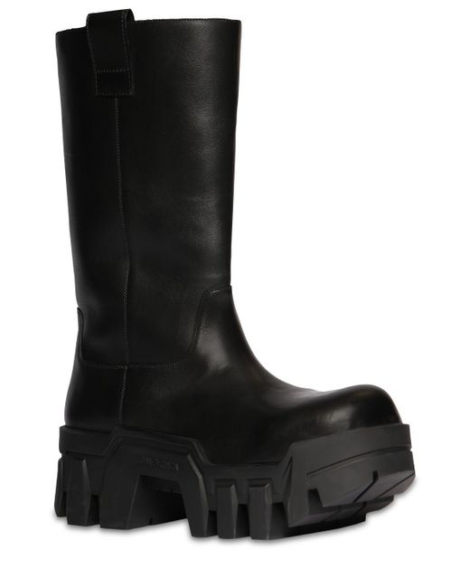Balenciaga Black 80mm Bulldozer Leather Combat Boots