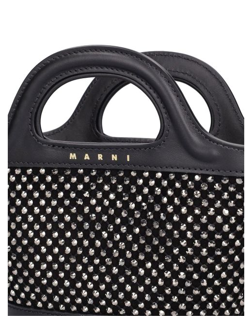 Marni Black Micro Tropicalia Crystal Top Handle Bag