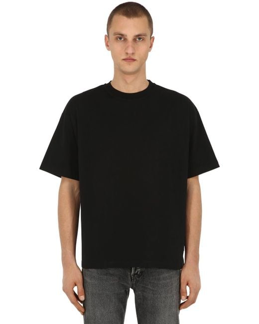 Balenciaga I Love Techno Embroidered Cotton T-shirt in Black for