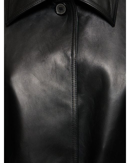 Magda Butrym Black Leather Belted Jacket