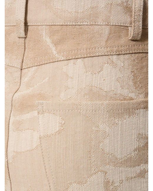 Falda midi de algodón con estampado MSGM de color Natural