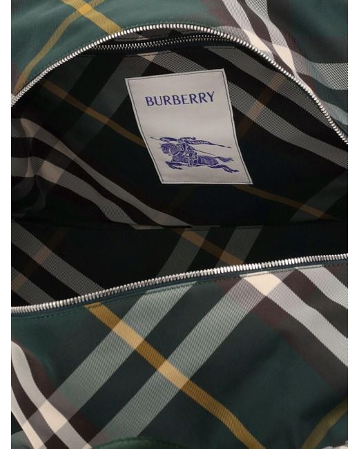 Burberry Black Shield Check Print Duffle Bag for men