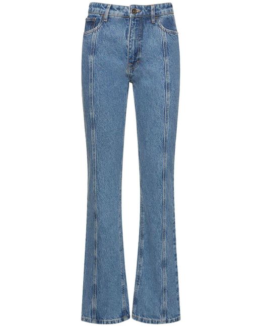 Jeans rectos de denim de algodón ROTATE BIRGER CHRISTENSEN de color Blue