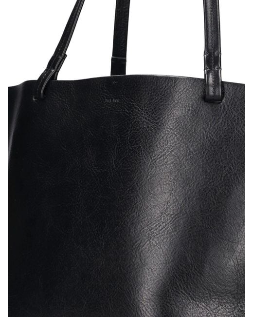 The Row Black Park Vintage Leather Tote Bag