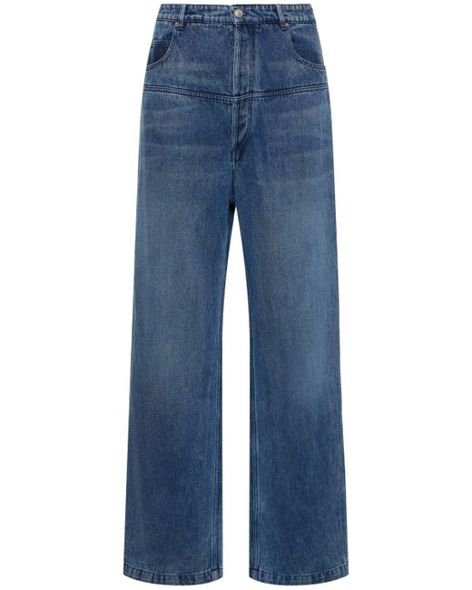 Jeans anchos de lyocell y algodón Isabel Marant de hombre de color Blue