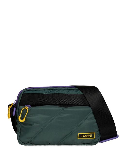 Ganni Green Quilted Recycled Tech Festival Bag
