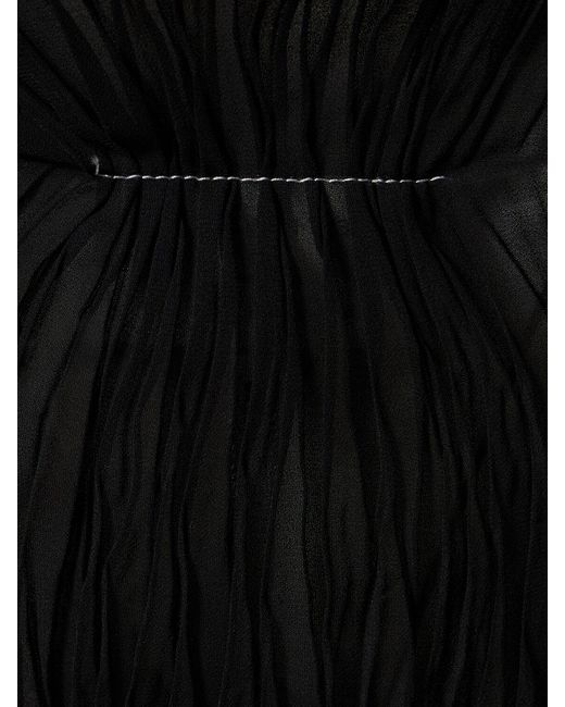 Top trasparente plissé di MM6 by Maison Martin Margiela in Black