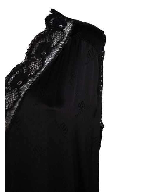 Balenciaga Black Négligé Silk Dress