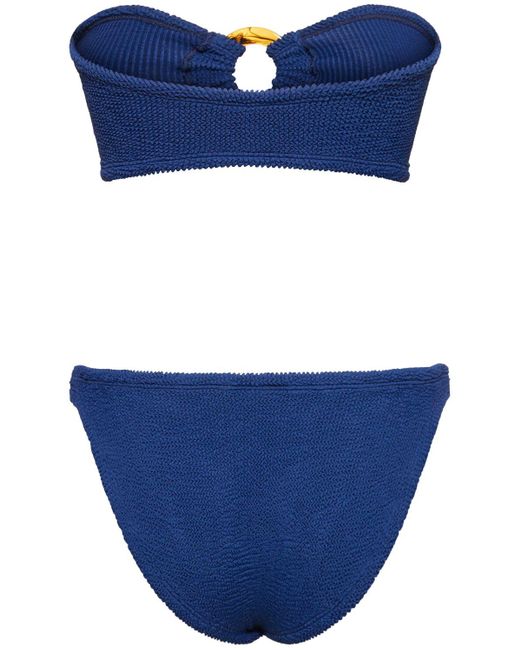 Hunza G Blue Gloria Bandeau Bikini Set