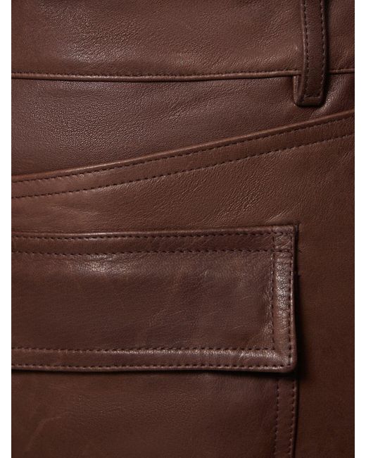 Rick Owens Brown Tyrone Leather Pants for men