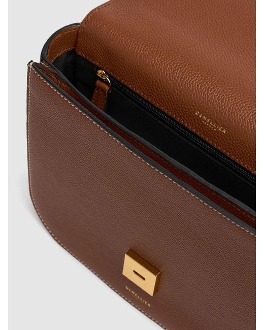 DeMellier London Brown Vancouver Grain Leather Top-Handle Bag