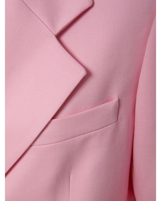 Versace Pink Stretch Wool Single Breast Jacket