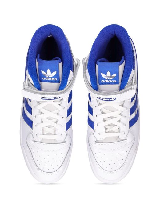 adidas Originals Forum Mid Leather Sneakers in White | Lyst