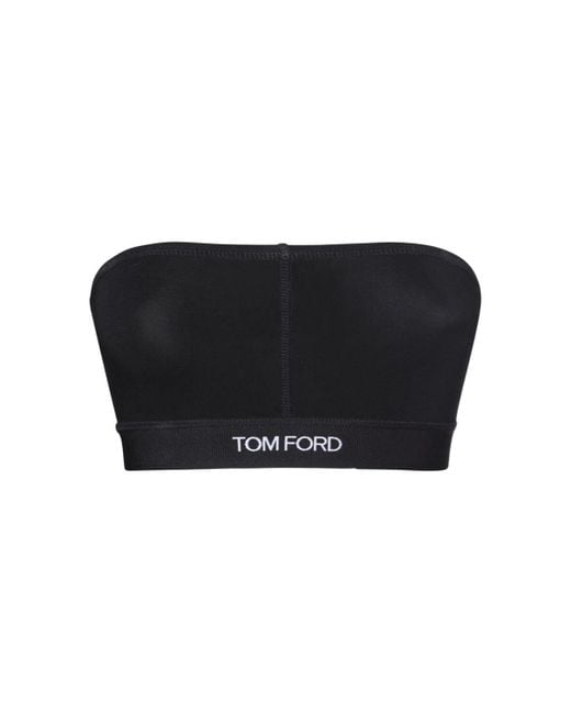Tom Ford Tech Jersey Bandeau Bra in Black