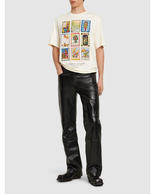 Camiseta de jersey de algodón orgánico estampada MARINE SERRE de hombre de color Metallic