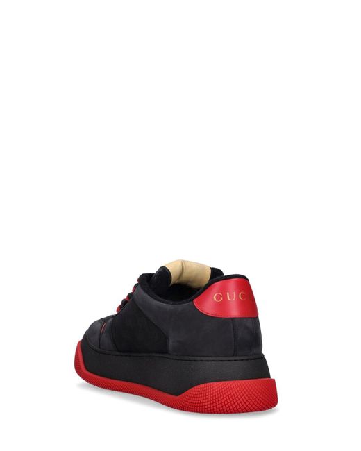 Gucci Red Double Screener Cotton Blend Sneakers for men