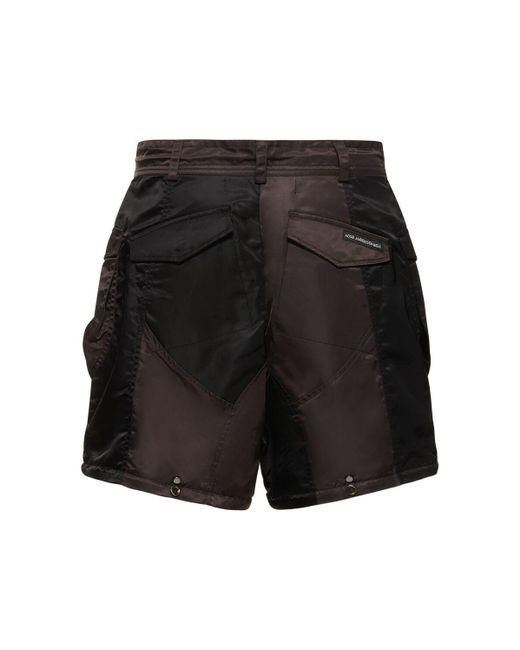 ANDERSSON BELL Black Detachable Patchwork Nylon Cargo Pants for men