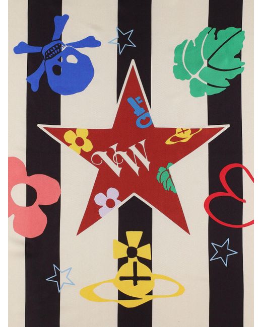 Pañuelo cuadrado de seda Vivienne Westwood de color Black