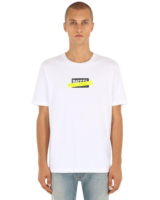 DIESEL T-Shirt mit Neon-Print in White für Herren