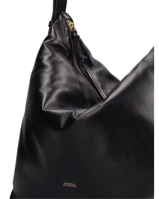 Grand sac porté épaule en cuir leyden Isabel Marant en coloris Black